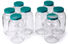 BOTTLE SET OF 8, 1.9 LITER GLASS WITH CAPS