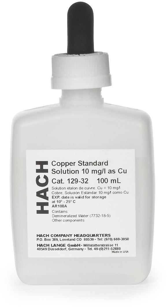 Copper Standard Solution, 10 mg/L Cu (NIST), 100 mL MDB, for APA6000