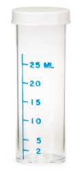 Vial with 2, 5, 10, 15, 20 and 25 ml, marks
