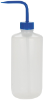 Bottle, Wash, Nalgene, Narrow Mouth, 500 mL, Blue Cap/Stem, 6/pk