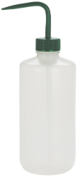 Bottle, Wash, Nalgene, Narrow Mouth, 500 mL, Green Cap/Stem, 6/pk