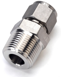 Connector, male, stainless steel, 1/2 BT x 3/4 NPT