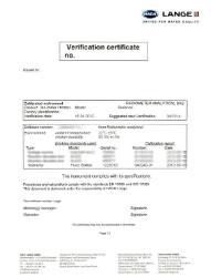 Calibration Certificate, Electrical,  Class A Instruments (Radiometer Analytical)